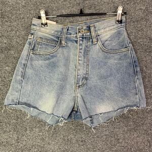 NWT J. John Galt High Waist Slim Denim Shorts Button Raw Hem Women’s Size S‎